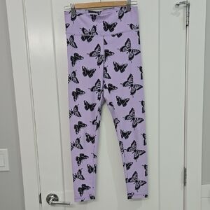 Women's Butterfly Print Leggings - Lavender